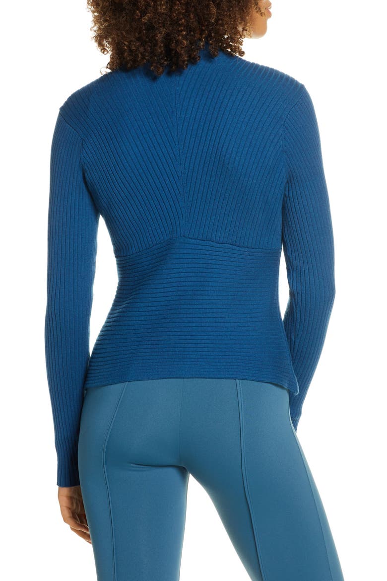 V-Wrap Knit Top, Alternate, color, AEGEAN Q26