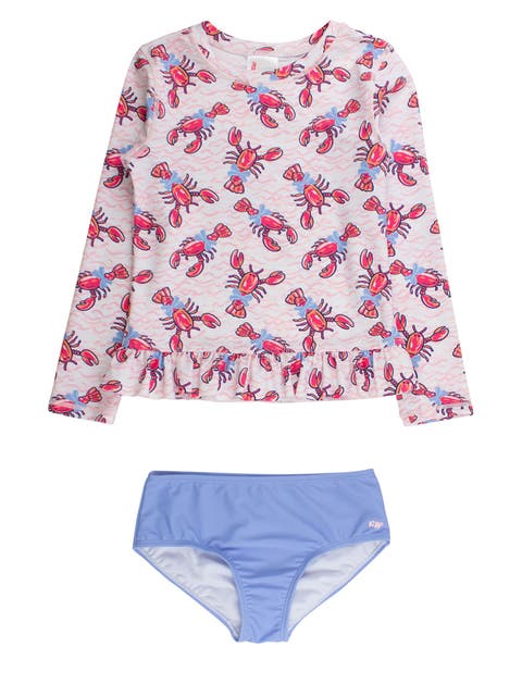 Long Sleeve Rash Guard 2-Piece Bikini Swimsuit