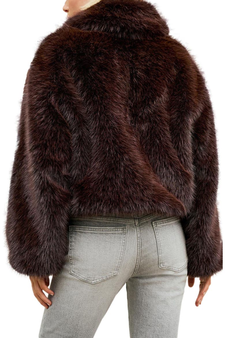 Faux Fur Zip Jacket, Alternate, color, BROWN