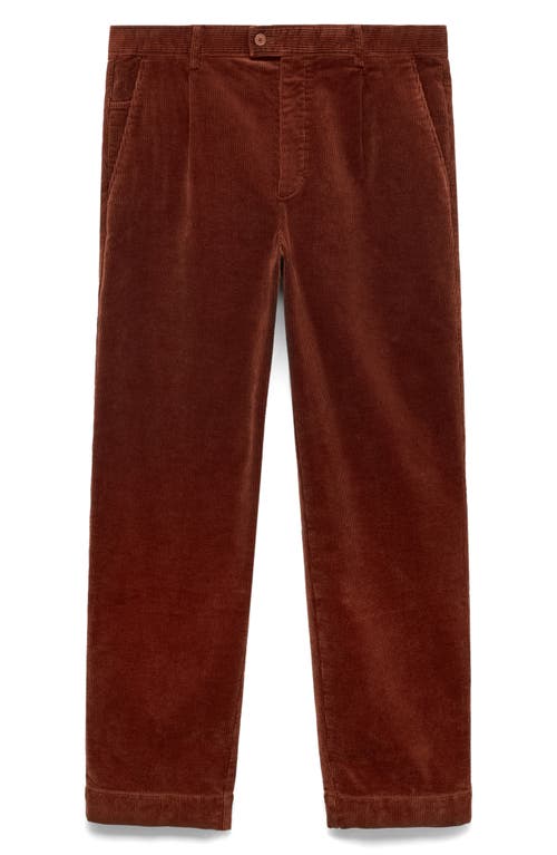 Mango Straight Leg Corduroy Pants In Russet