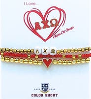 Color Shout Alpha Chi Omega Love My Sorority Bracelet Stack