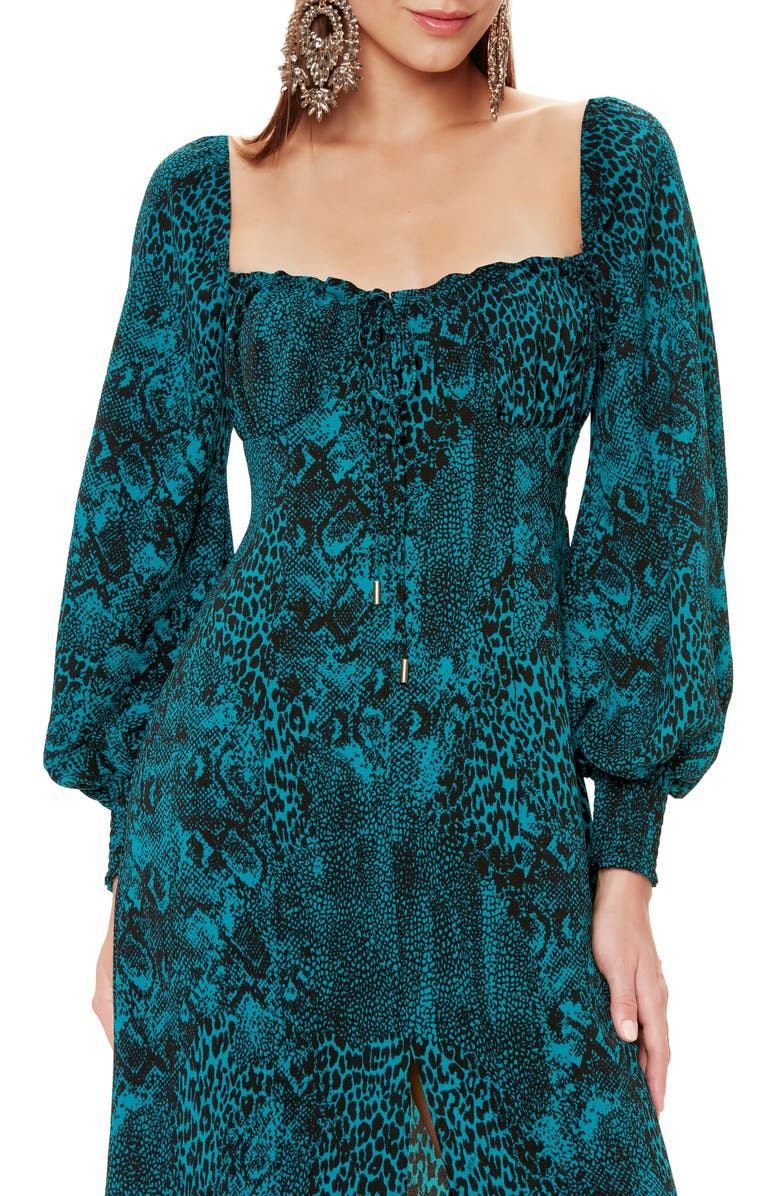 AFRM Lina Corset Midi Dress, Alternate, color, 