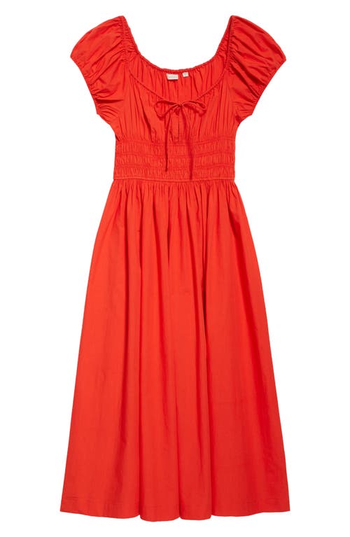 Doen Dôen Quinn Organic Cotton Poplin Maxi Dress In Red