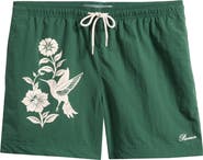 PacSun Hummingbird Floral Swim Trunks