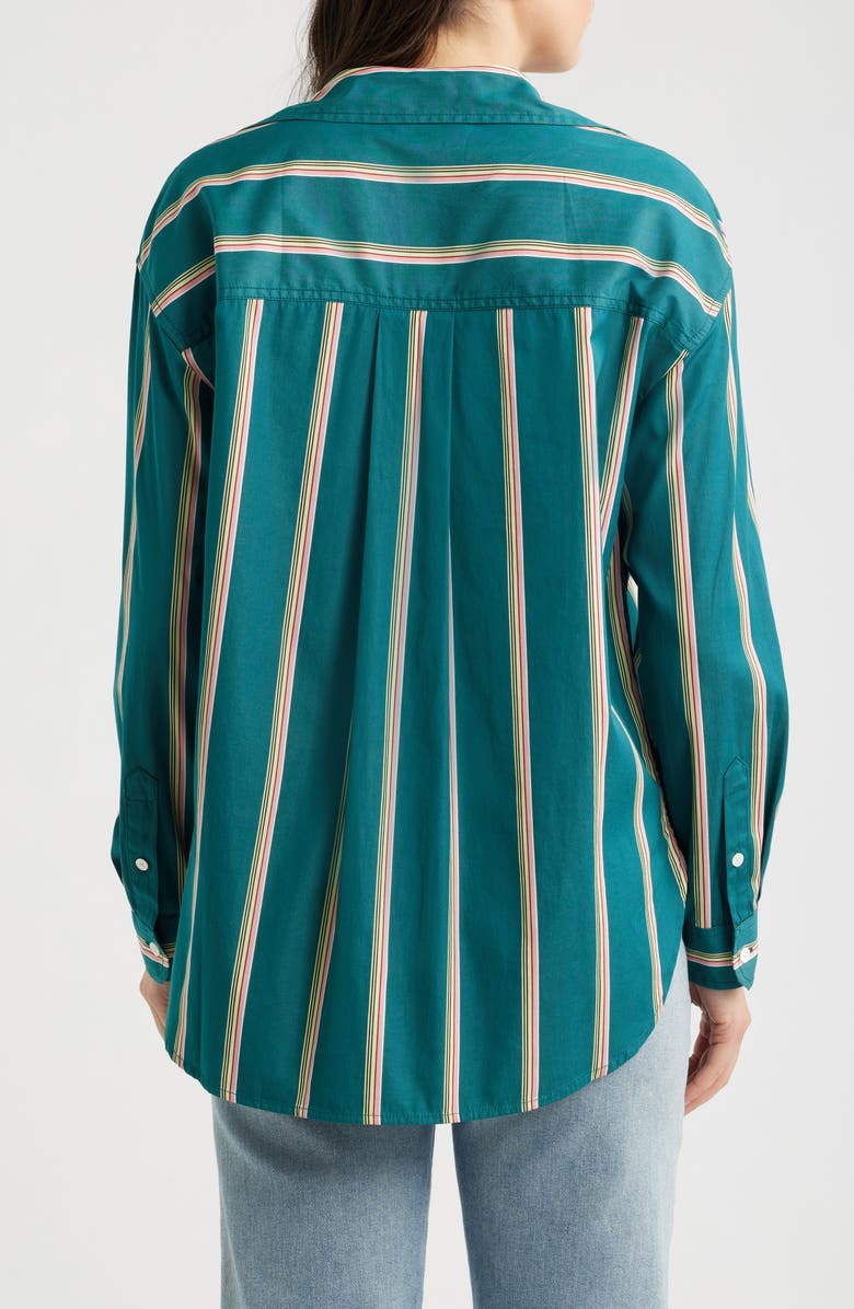 Madewell The Easy Poplin Button-Up Shirt, Alternate, color, Deep Lagoon Stripe