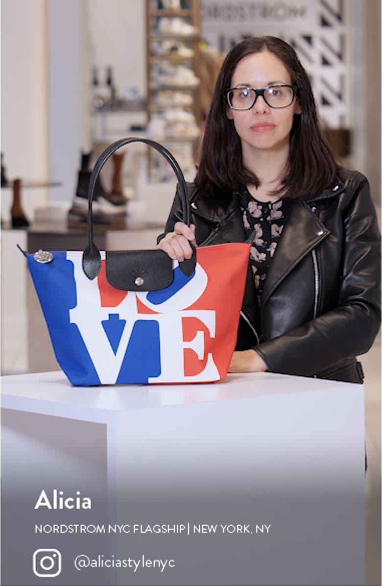 x Robert Indiana Medium Le Pliage Recycled Polyester Canvas Tote Bag, sales video thumbnail