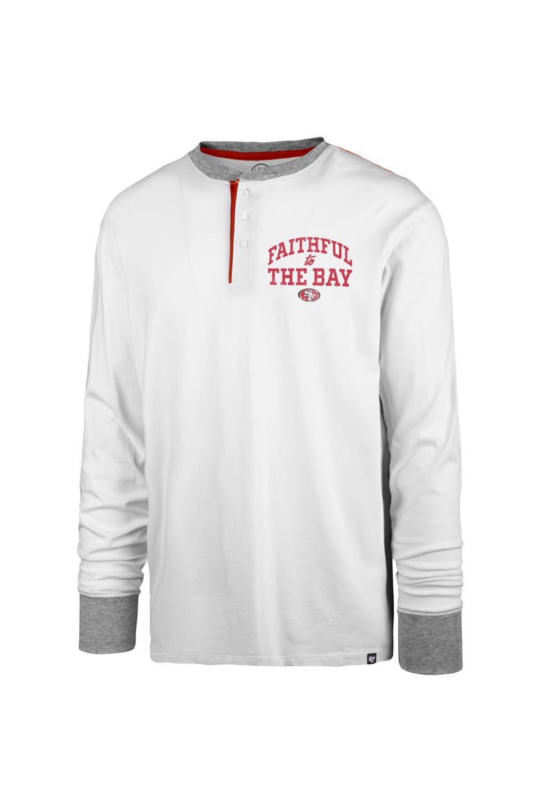 Men's '47 Cream San Francisco 49ers Faithful to The Bay Pats Peek Henley T-Shirt, Alternate, color, Cream
