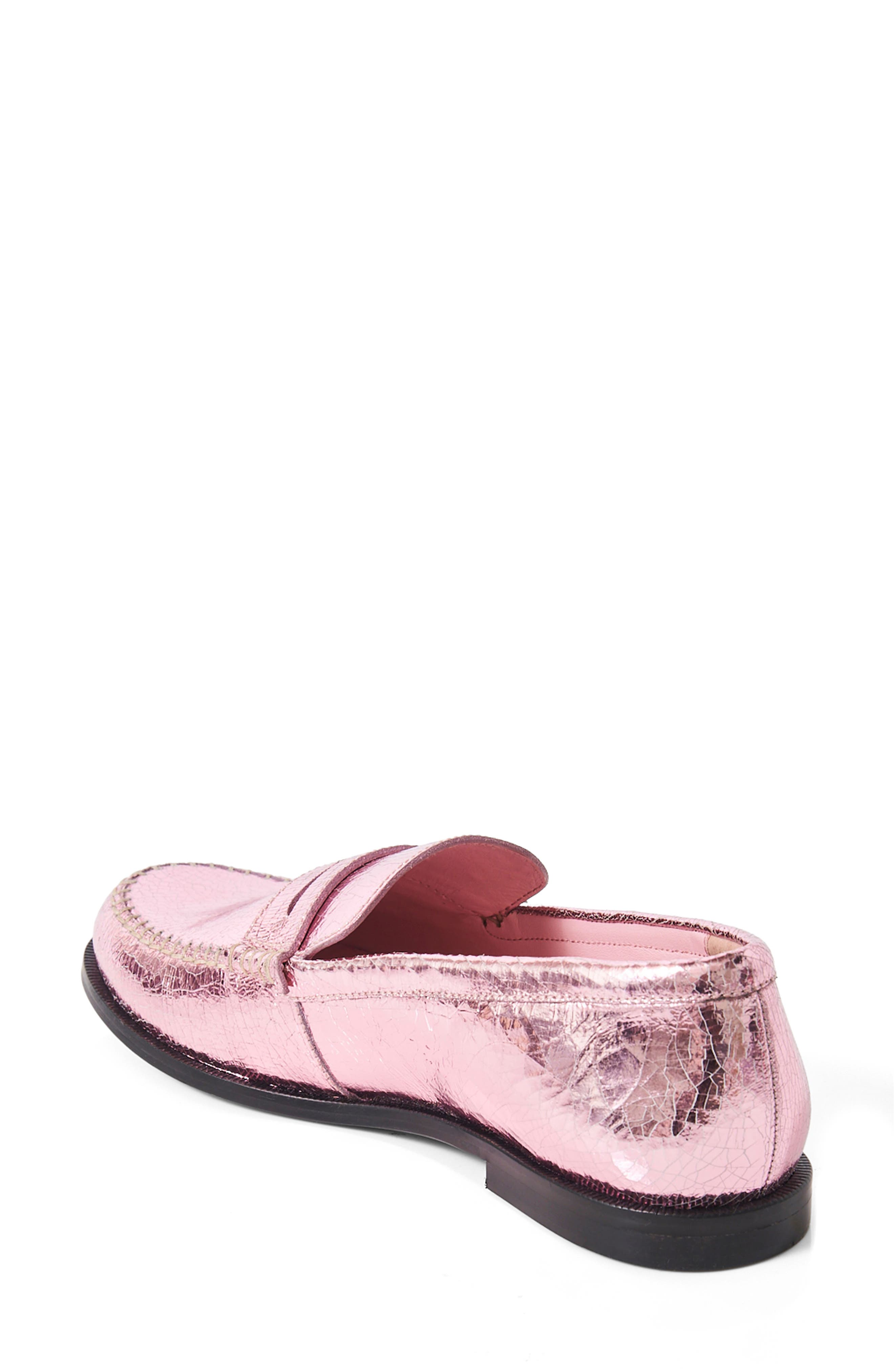 Contrast Stitch Penny Loafer, Alternate, color, PINK