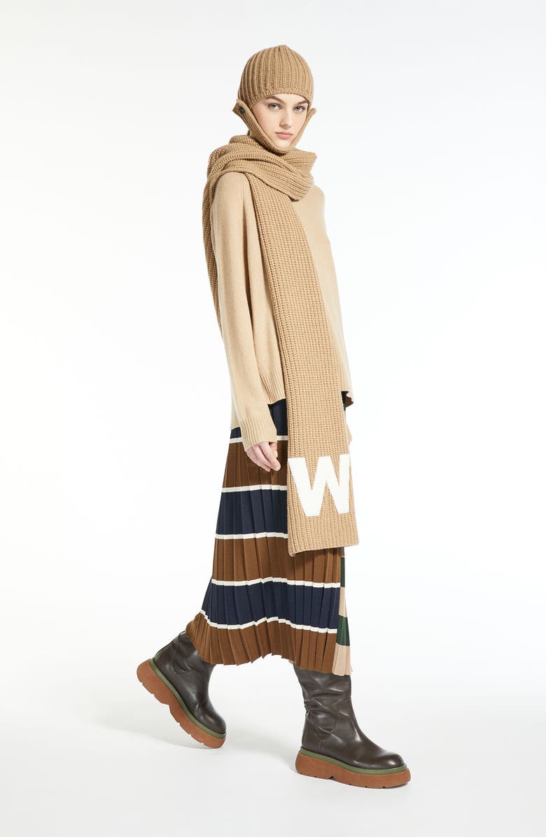 Weekend Max Mara Gabriel Pleated Wool Blend Knit Skirt, Alternate, color, 