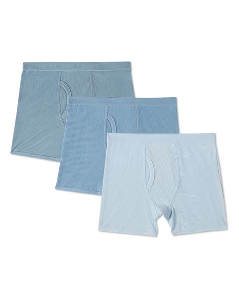 3 Pair Ribbed Modal Boxer Briefs, Solid Colors (Toddler, Little Kid & Big Kid)