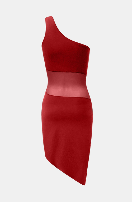 Ow Collection Curve Mini Dress In Red