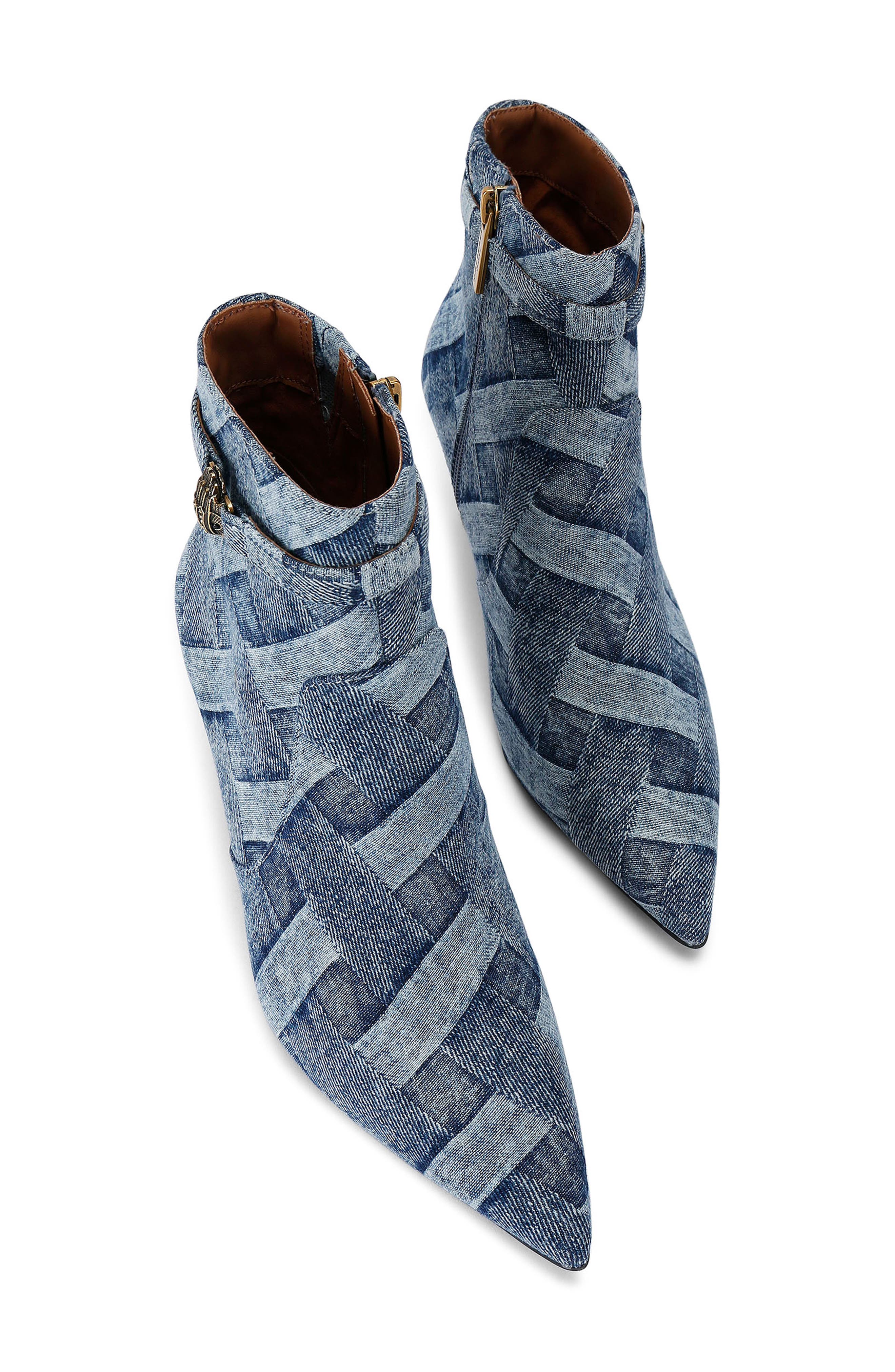 Kurt Geiger London Kensington Denim Flexi Pointed Toe Bootie, Alternate, color, 