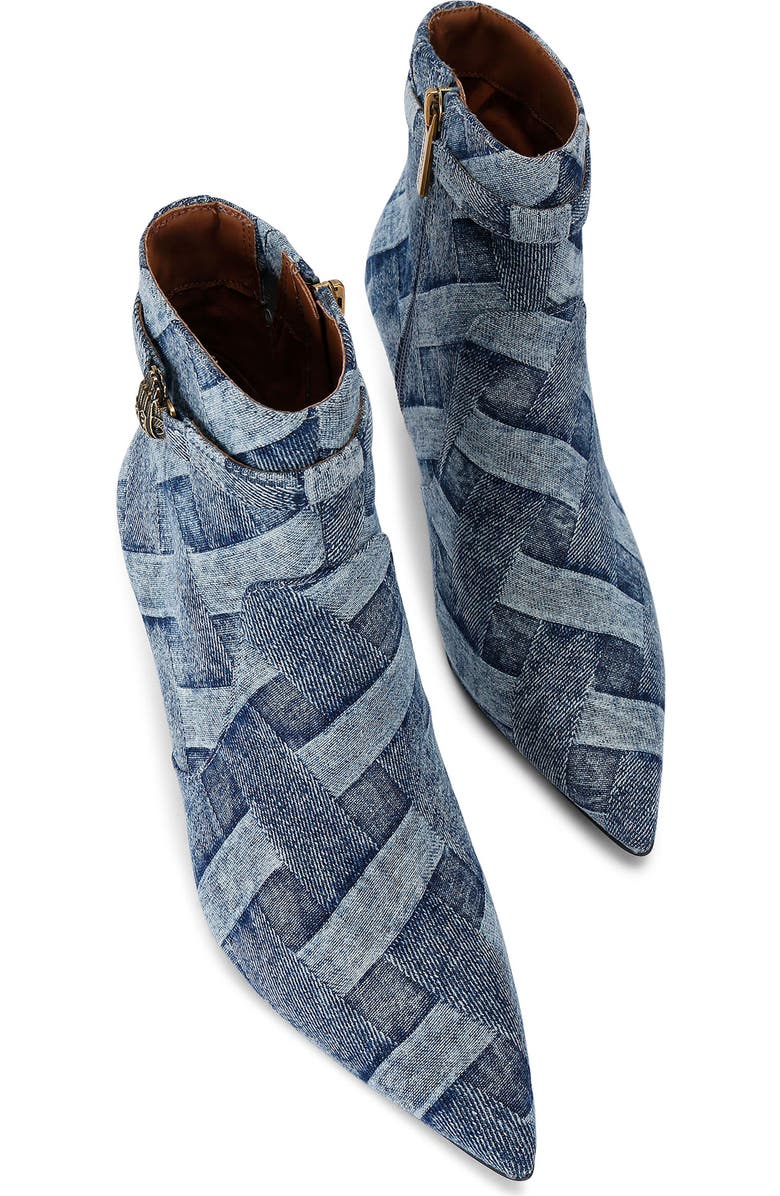 Kurt Geiger London Kensington Denim Flexi Pointed Toe Bootie, Alternate, color,