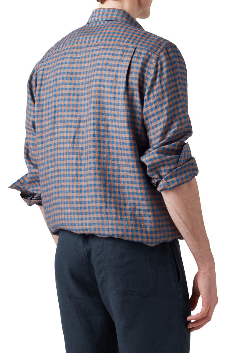 Rodd & Gunn White Pine Avenue Check Linen Button-Up Shirt, Alternate, color,