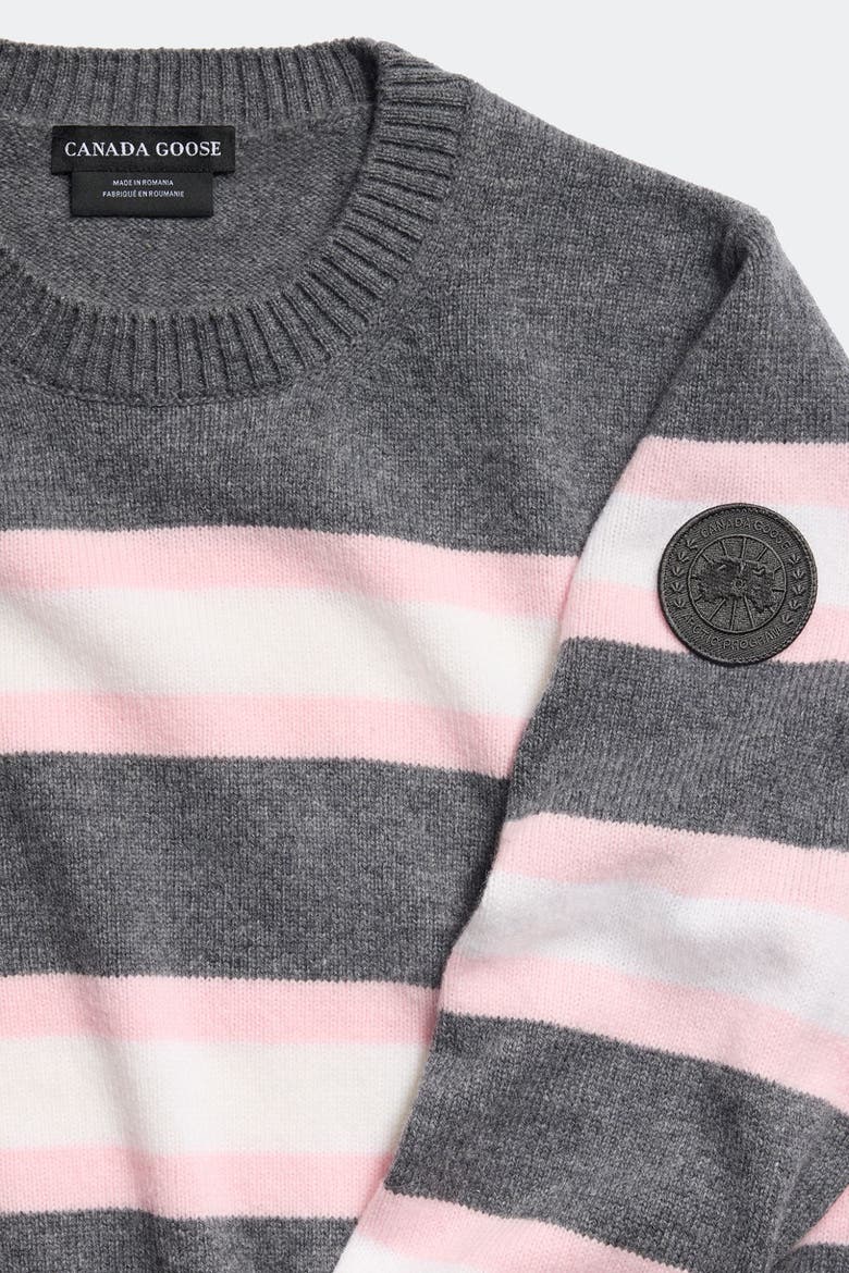 Joffre Striped Knit Crew, Alternate, color, Stone/Linnaea Rose