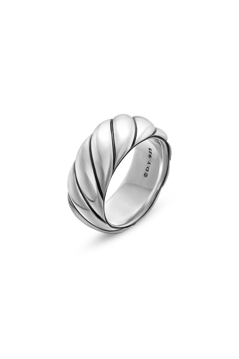 Sculpted Cable Band Ring in Sterling Silver, Alternate, color, STERLING SILVER