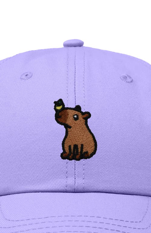 Dalix Capybara Embroidered Everyday Hat In Lavender