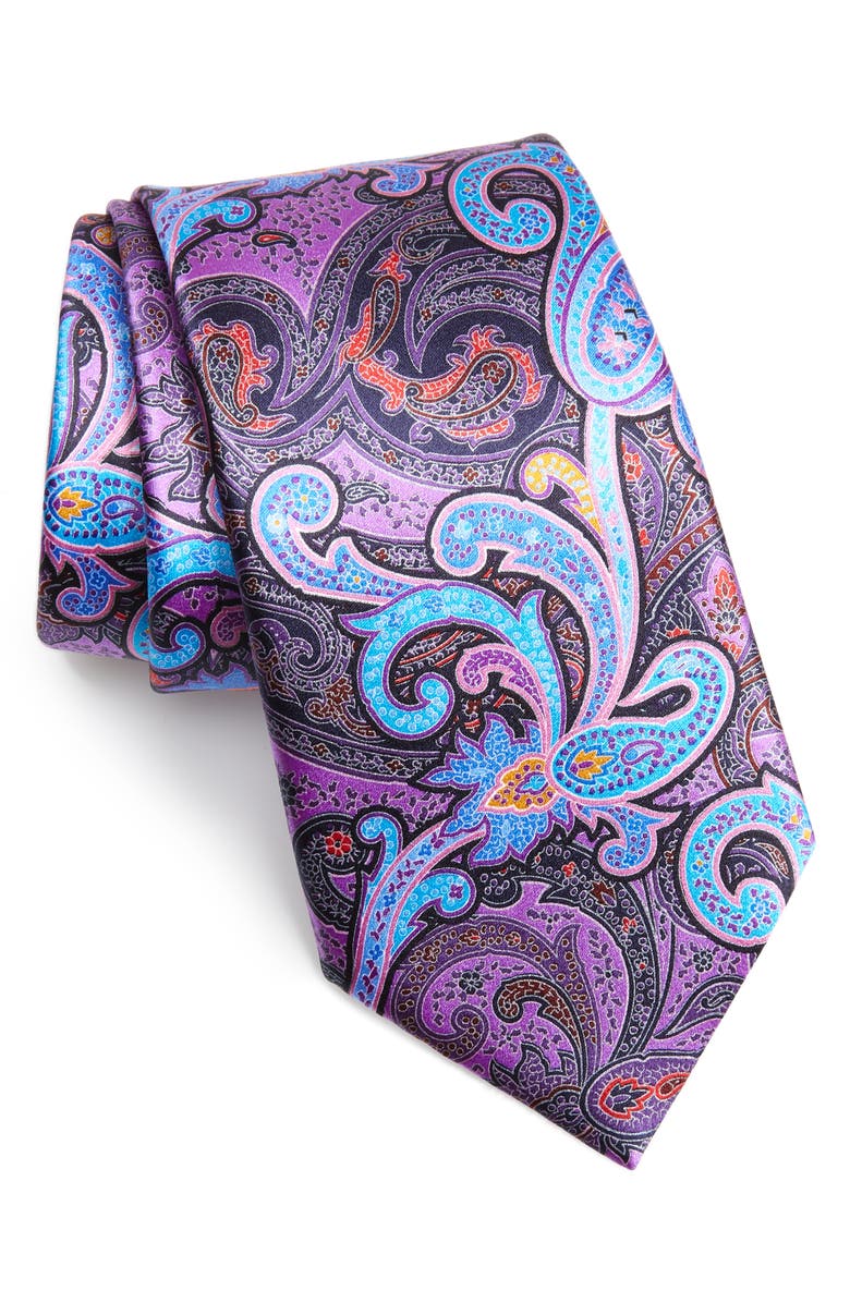 ZEGNA Quindici Paisley Silk Tie, Main, color, 