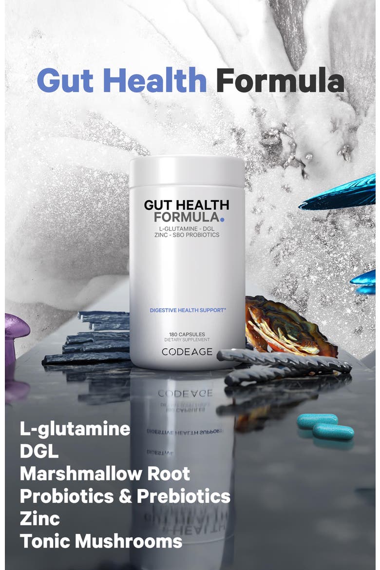 Gut Health Formula - L-Glutamine Probiotics & Prebiotics, Alternate, color, White