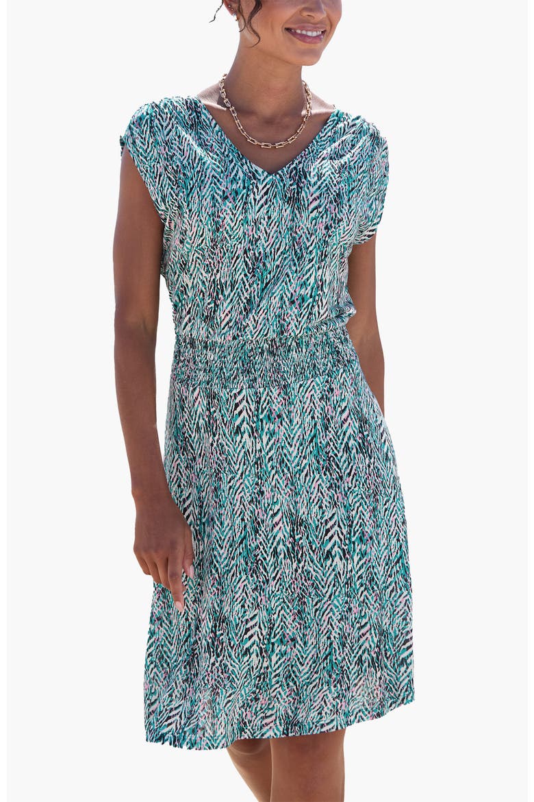 Women's Smocked Waist Dress, Main, color, Turquoise Rose