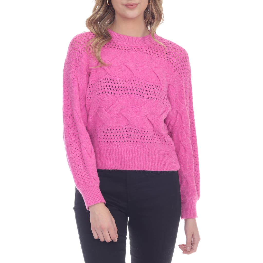 RAIN AND ROSE Eyelet Sweater in Fuchsia  product