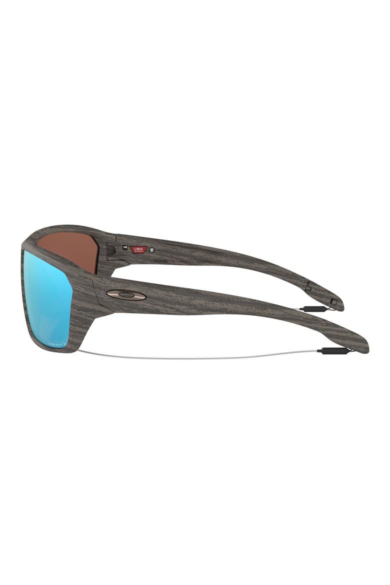 Split Shot Woodgrain Collection 64mm Polarized Oversize Sunglasses, Alternate, color, WOOD GREEN