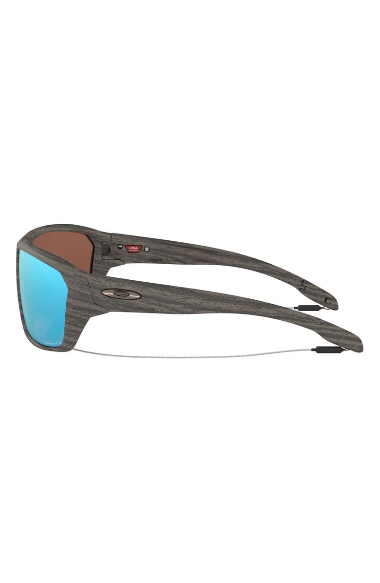 Oakley Split Shot Woodgrain Collection 64mm Polarized Oversize Sunglasses, Alternate, color, 