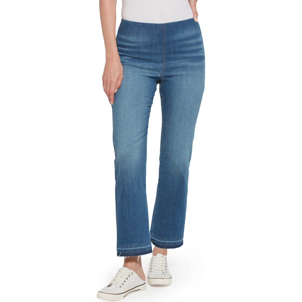 Lyssé Lysse High Waist Baby Bootcut Ankle Jeans In Blue