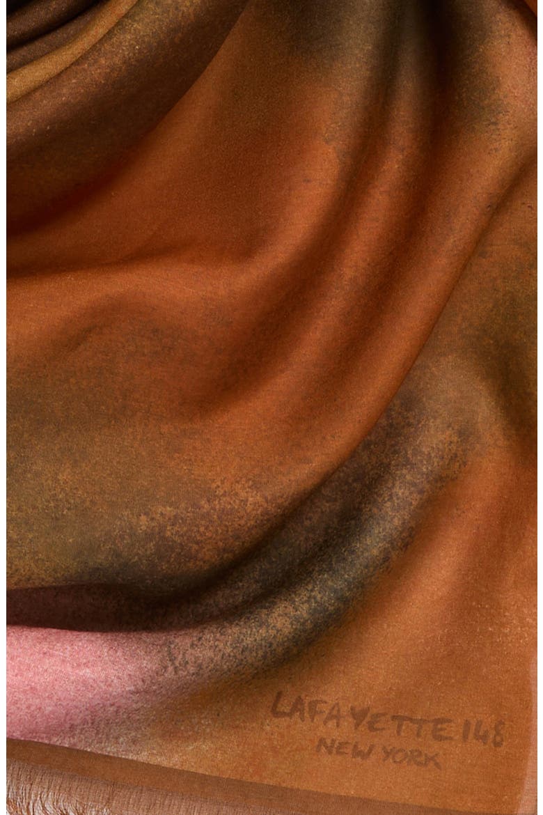Pastel Blend Cotton & Silk Fringe Scarf, Alternate, color, COPPER MULTI