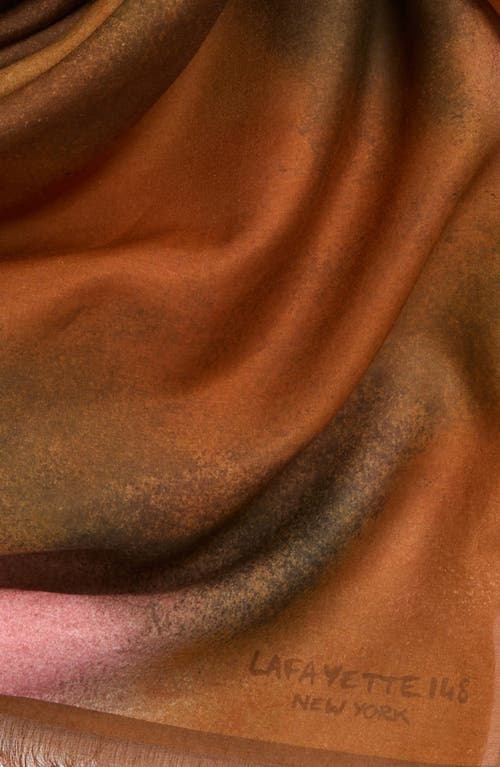 Lafayette 148 Mottled Square Cotton-silk Scarf In Copper Multi