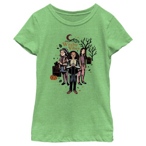 Girl's Hocus Pocus 2 Witchy Vibes Portrait  Graphic T-Shirt