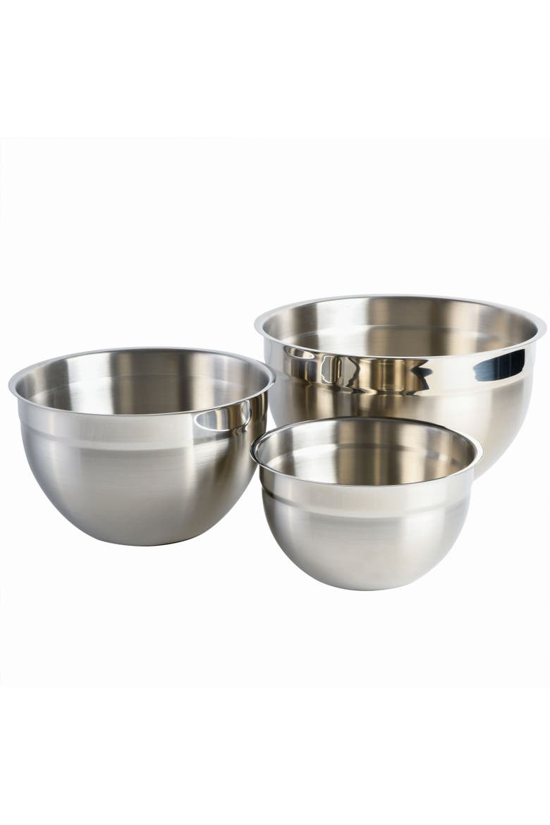 3-Piece Brushed Stainless Steel Nesting Mixing Bowl Set, Main, color, Stainless Steel