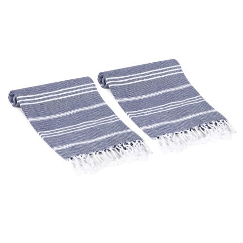 Olive And Linen Olive & Linen Bodrum Turkish Hand / Kitchen Towel In Blue