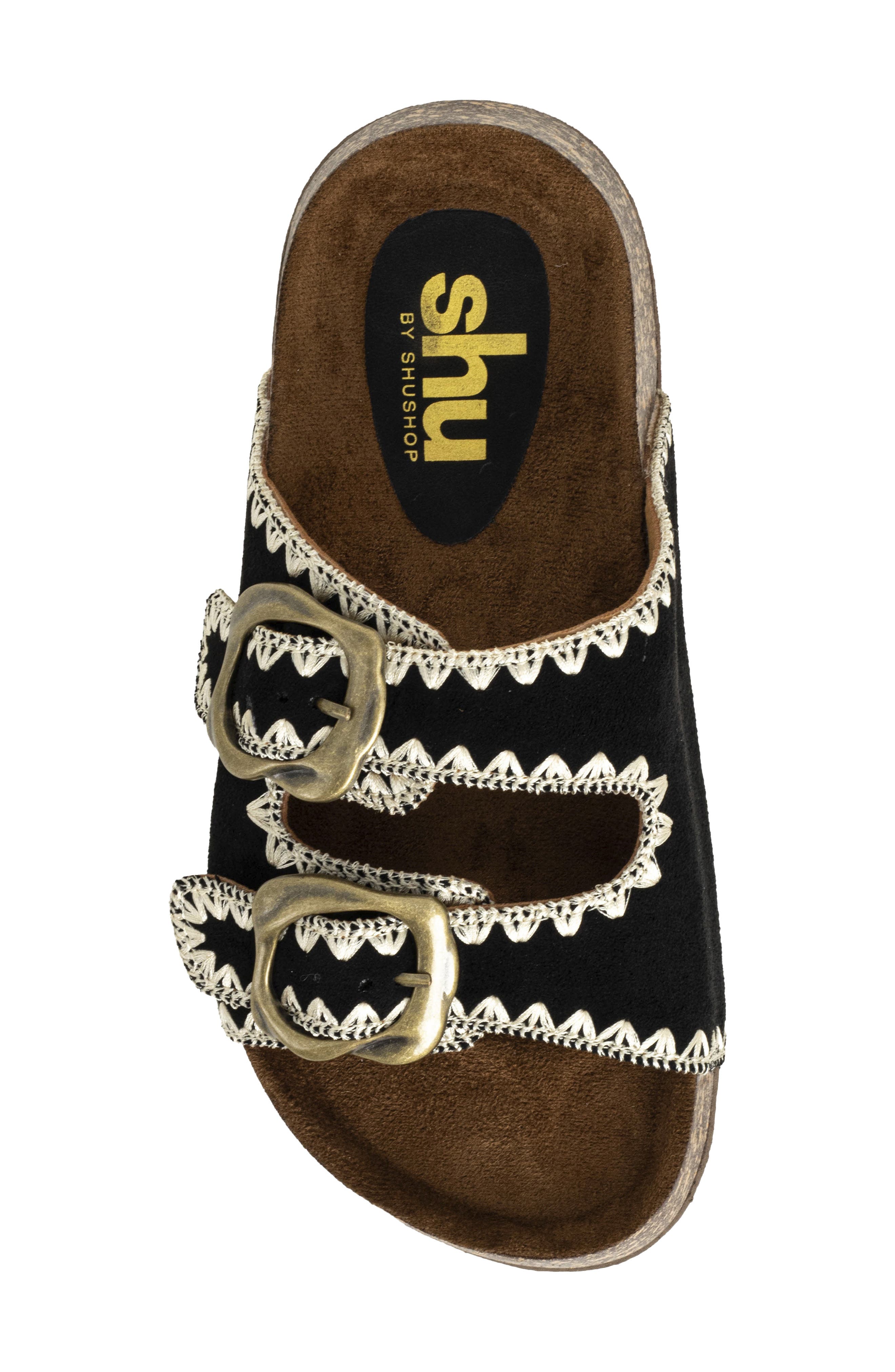 SHUSHOP Keya Slide Sandal, Alternate, color, Black