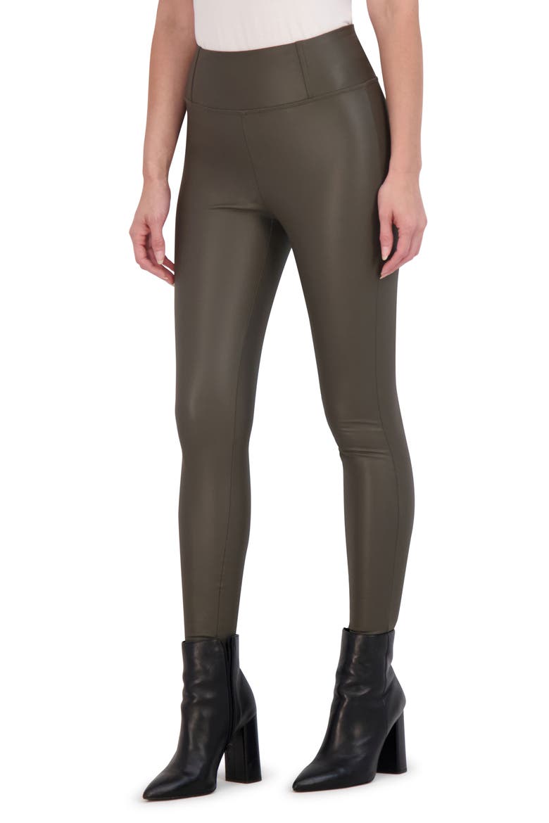 Faux Leather Leggings, Alternate, color, OLIVE