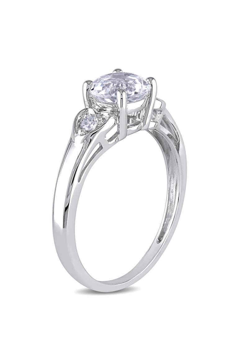 White Topaz Engagement Ring 10k, Alternate, color, 10k White Gold