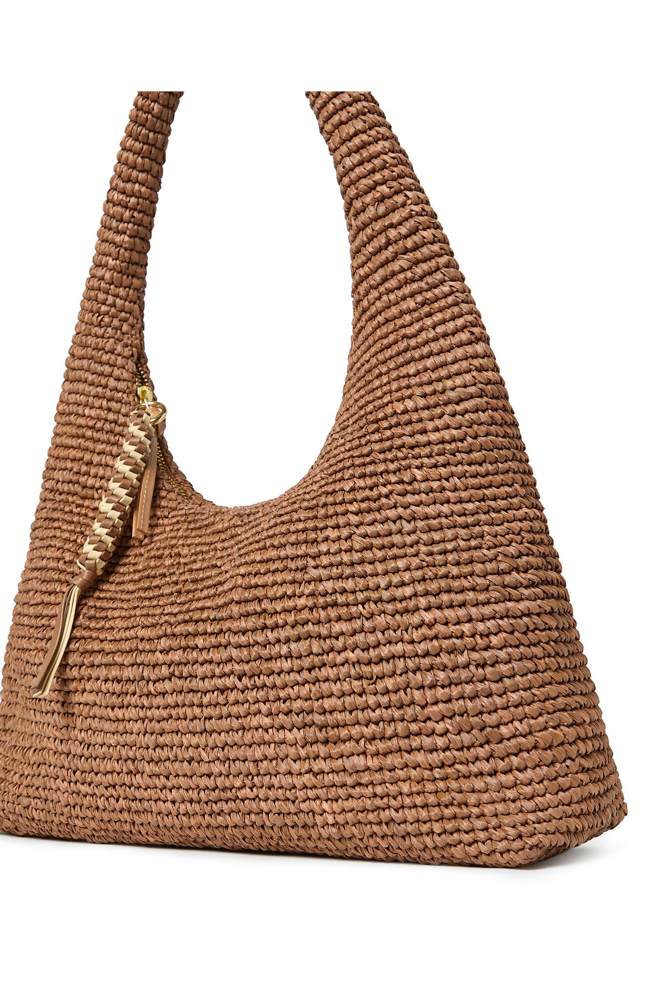 Loeffler Randall Willow Woven Raffia Hobo Bag, Alternate, color, Brown