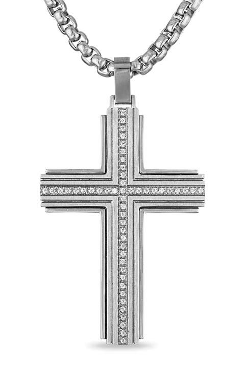 Men's Diamond Cross Pendant Necklace