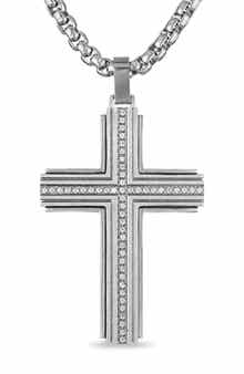 Esquire Men's Diamond Cross Pendant Necklace