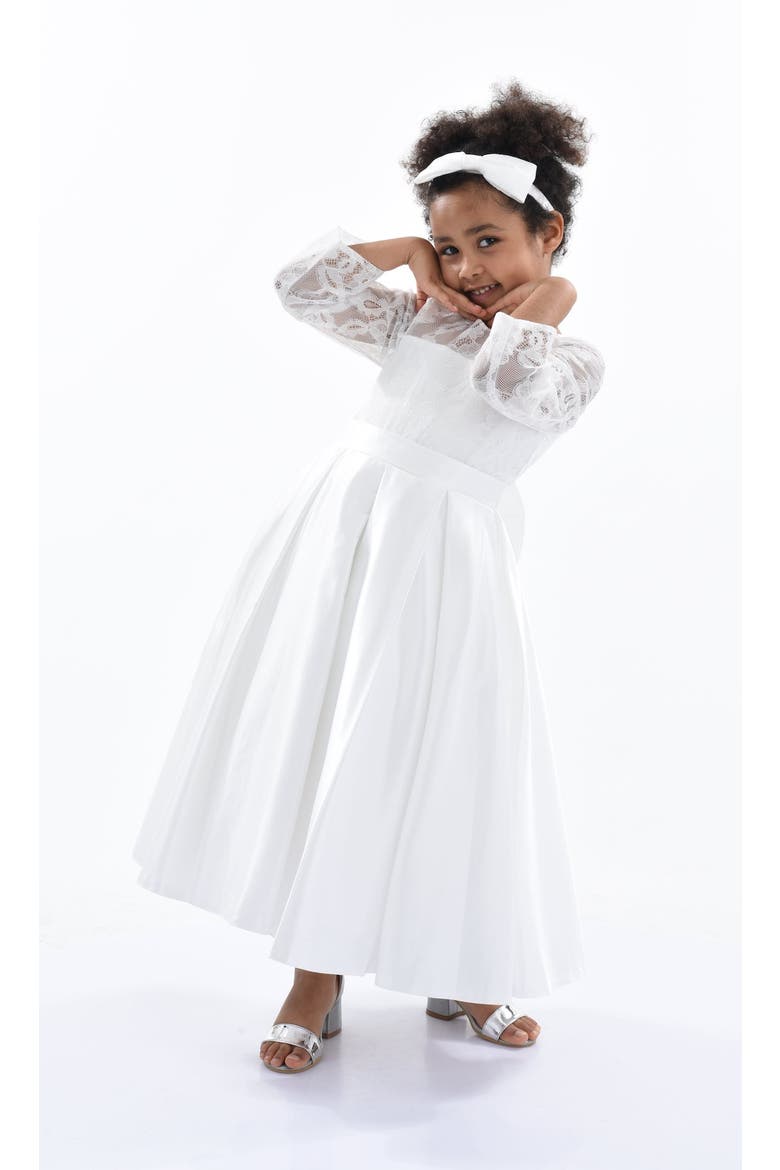 Arcadia Satin Dress, Alternate, color, White