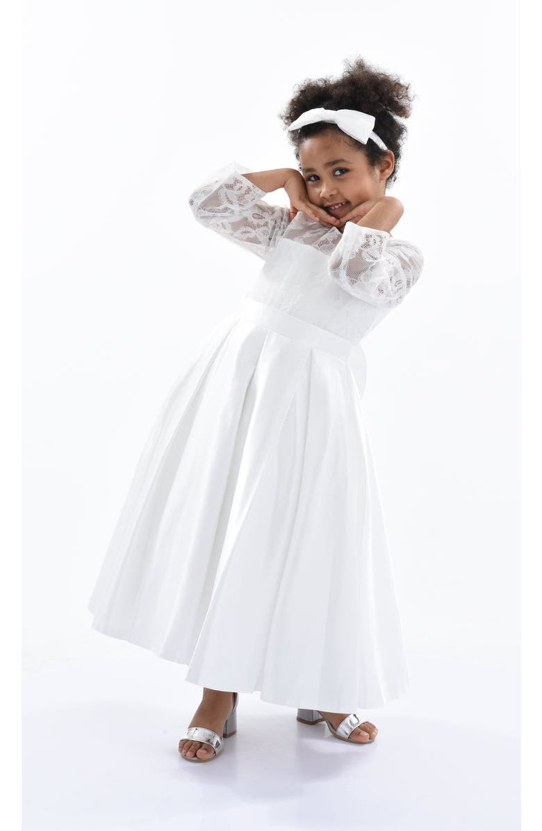 Tulleen Arcadia Satin Dress, Main, color, White