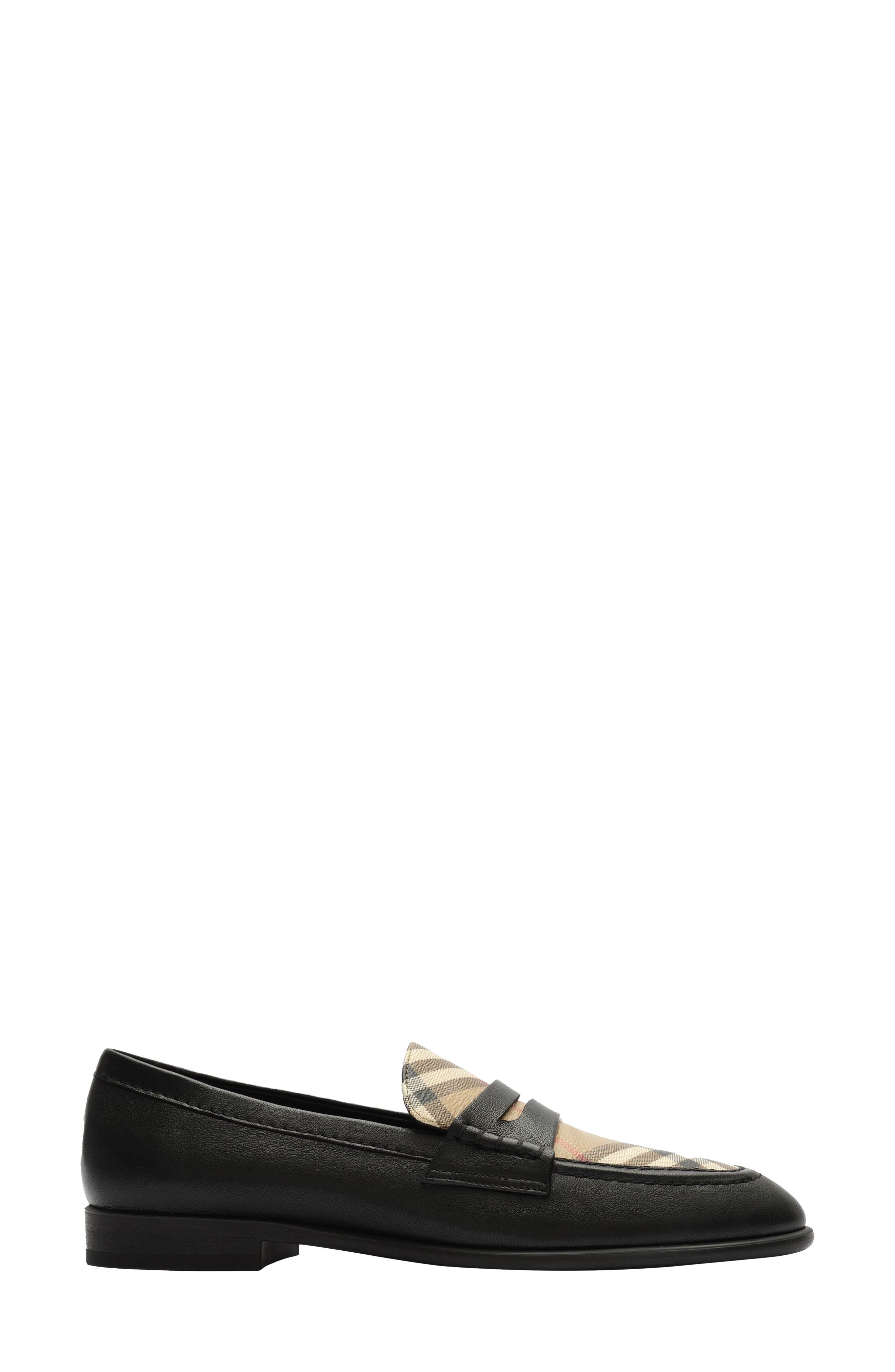 Opal Check Loafer, Main, color, BLACK/ ARCHIVE BEIGE