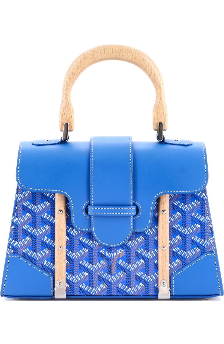 Pre-Owned Goyard Structured Saigon Top Handle Bag Coated Canvas with Leather Mini, Main, color,