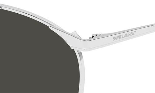 Saint Laurent Sl 796 Vincent 57mm Pilot Sunglasses In Silver