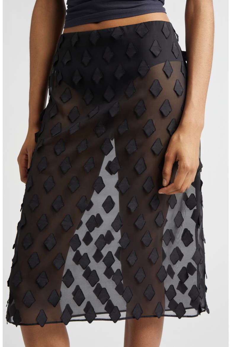 Tris Sheer Midi Skirt, Alternate, color, BLACK