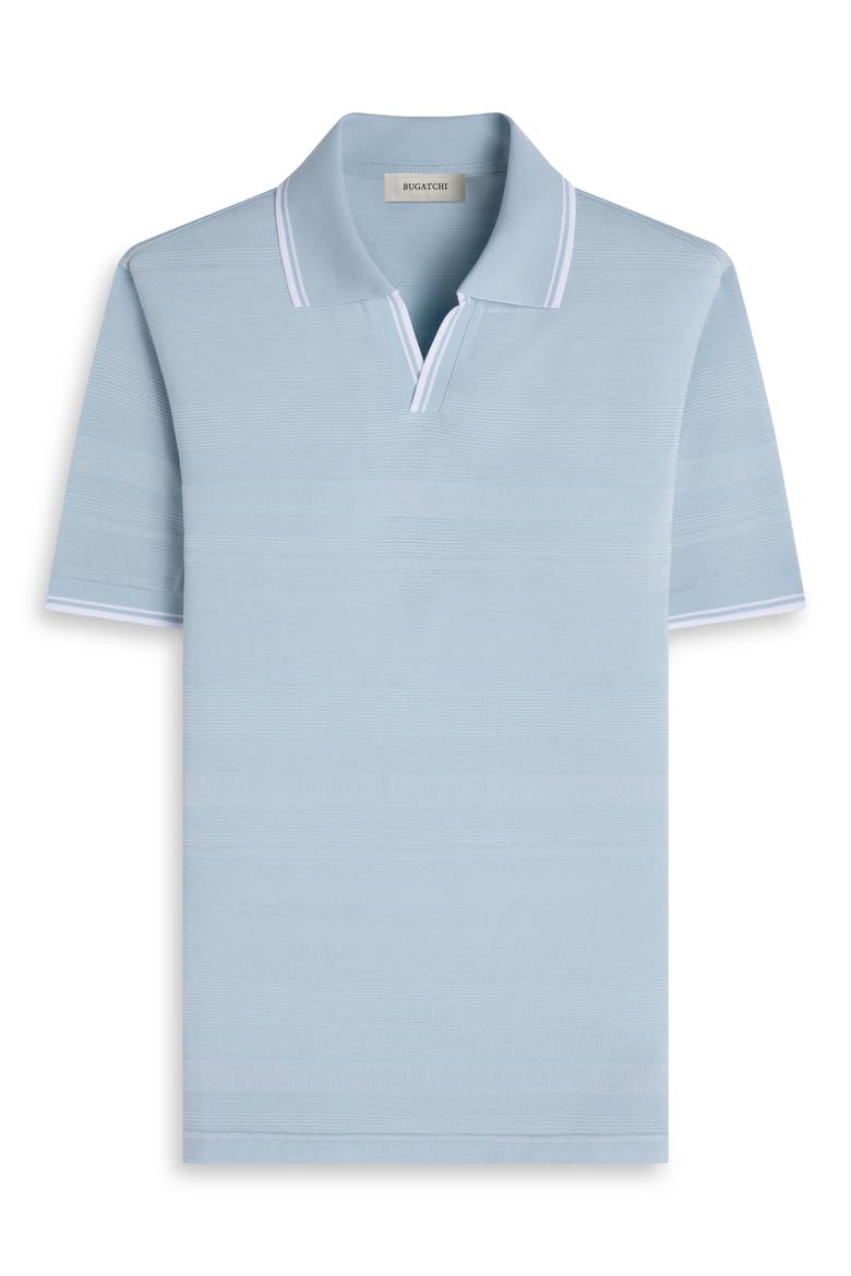 Textured Stripe Johnny Collar Polo, Alternate, color, ETHER
