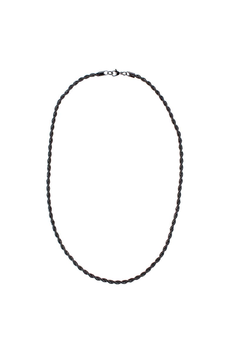 Trafalgar Barrett Braided Metal 22 Inch Long Necklace, Main, color, Black