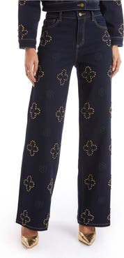 The Noli Shop Kaia Studded High Rise Jean