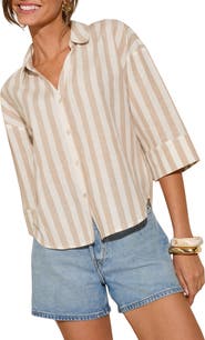 Friends Like These Stripe Cotton & Linen Shirt