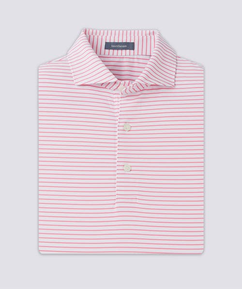 Turtleson Dylan Stripe Performance Polo In Pink